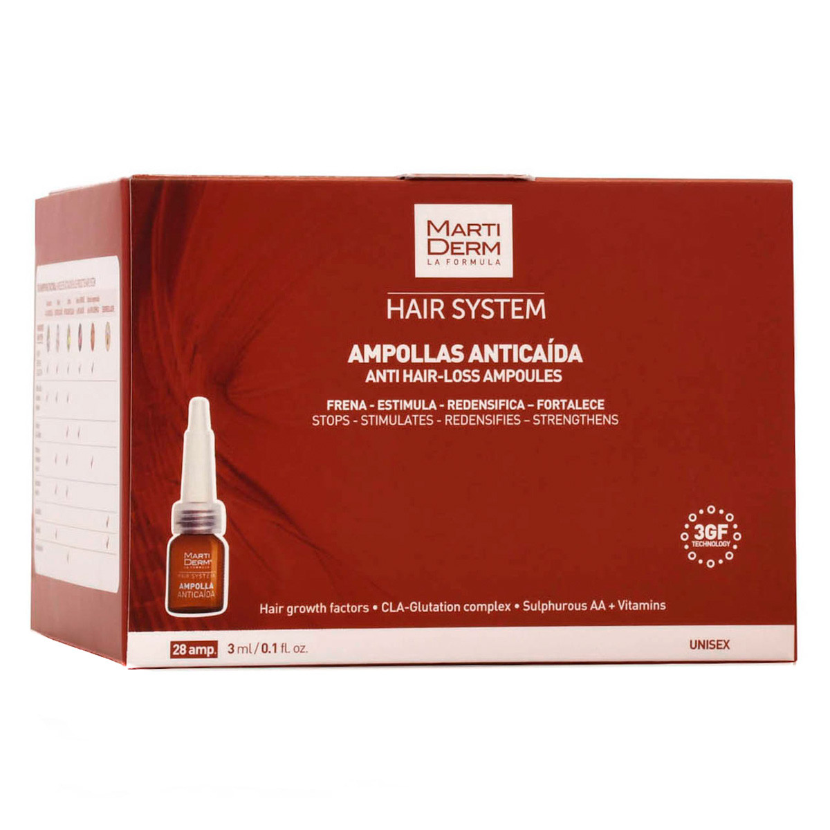 MartiDerm Hair System Tratamiento Anticaída 28 ampollas