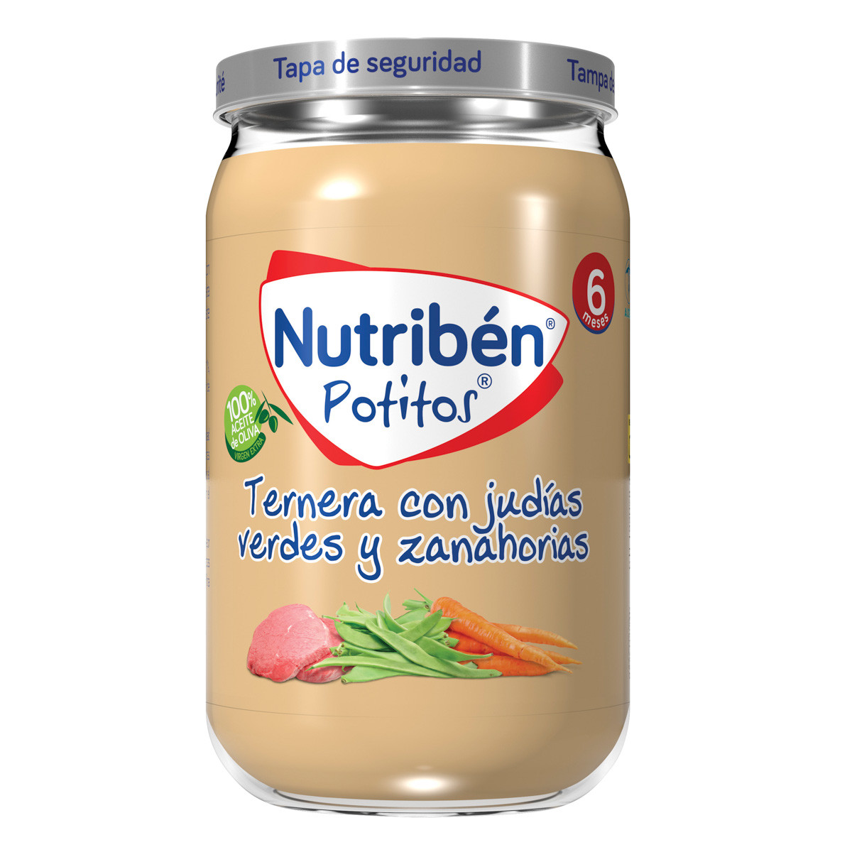 Nutribén Potito ternera con judías verdes y zanahoria 235g