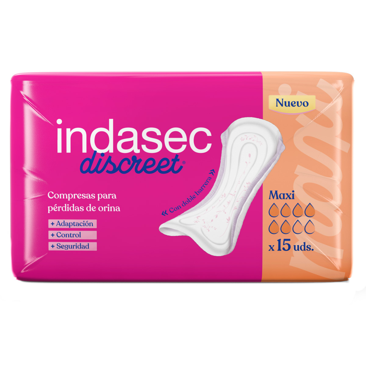 Indasec discreet maxi 15 uds